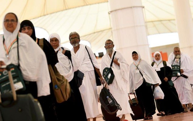 Pakistani Hajj pilgrims at Jeddah airport or in Makkah