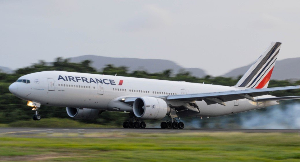 Air France airplane landing at airport