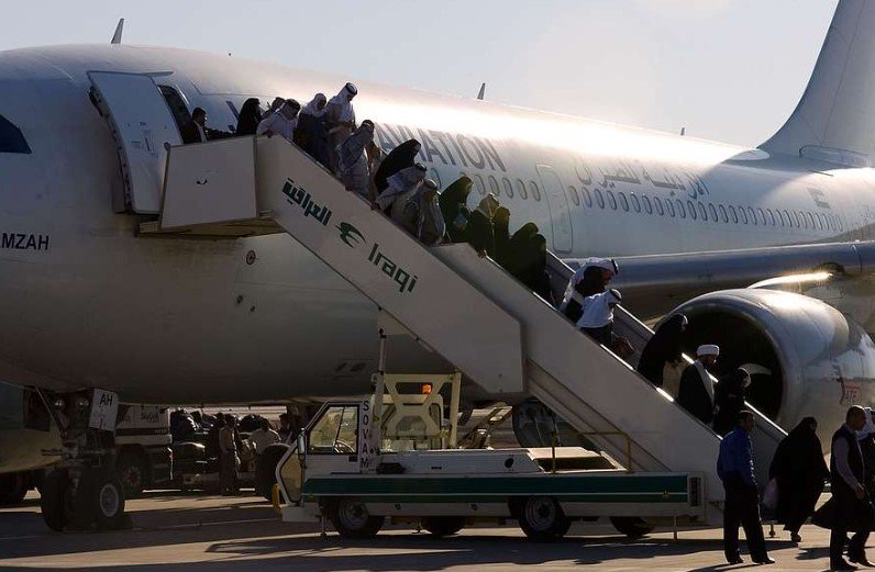 Saudia Airlines Hajj pilgrimage flight airport
