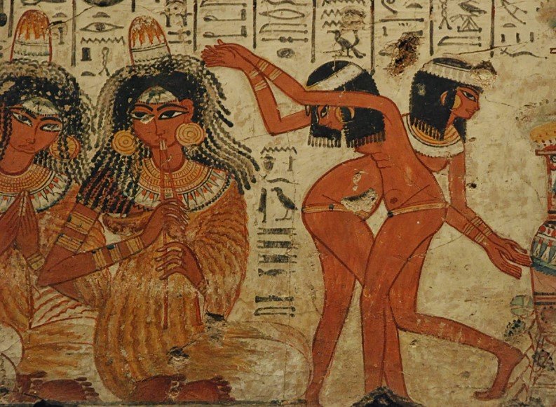 ancient egypt girls textile weaving tomb