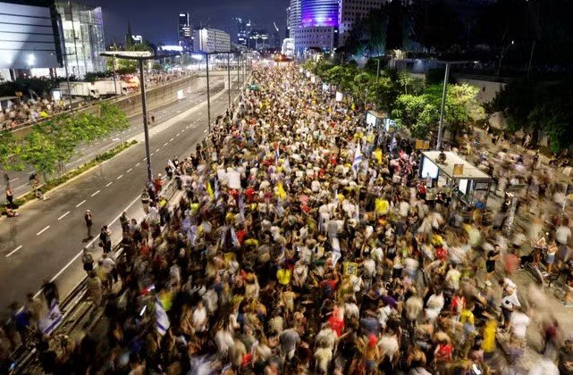 tel aviv protest gaza war