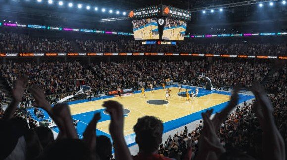 basketball game crowd