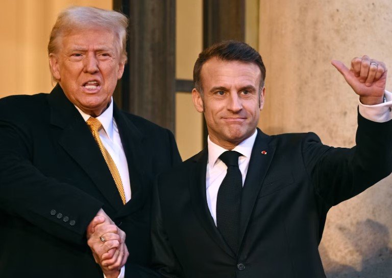 Trump Macron handshake