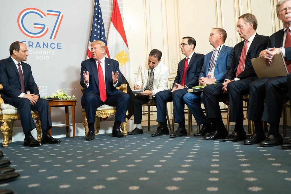 Abdel Fattah El Sisi and Donald Trump meeting