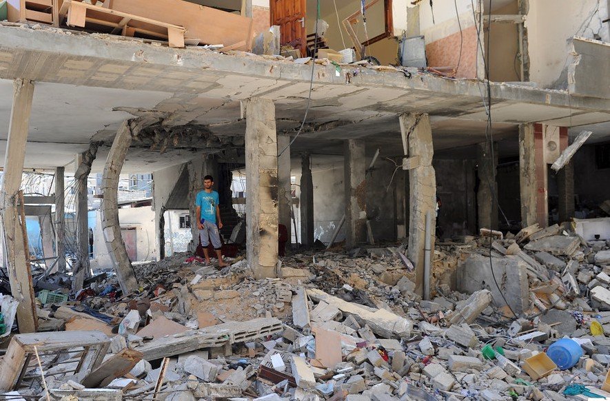 Gaza rubble destroyed buildings