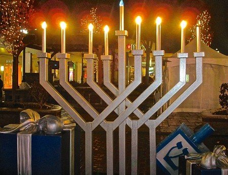 Hanukkah menorah shopping mall