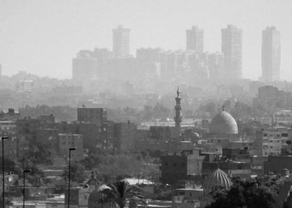 cairo cityscape fog