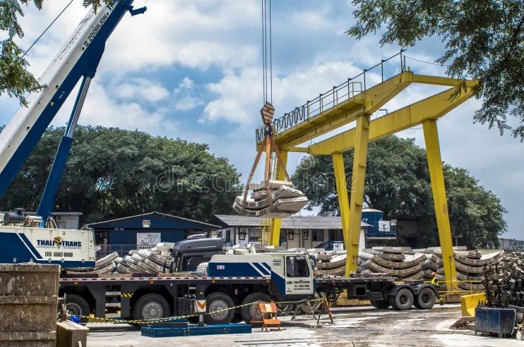 construction cranes working on tel aviv metro underground tunnel