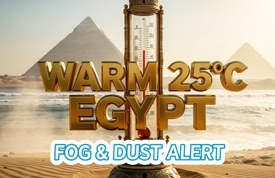 egypt monday weather forecast cairo 25c fog dust