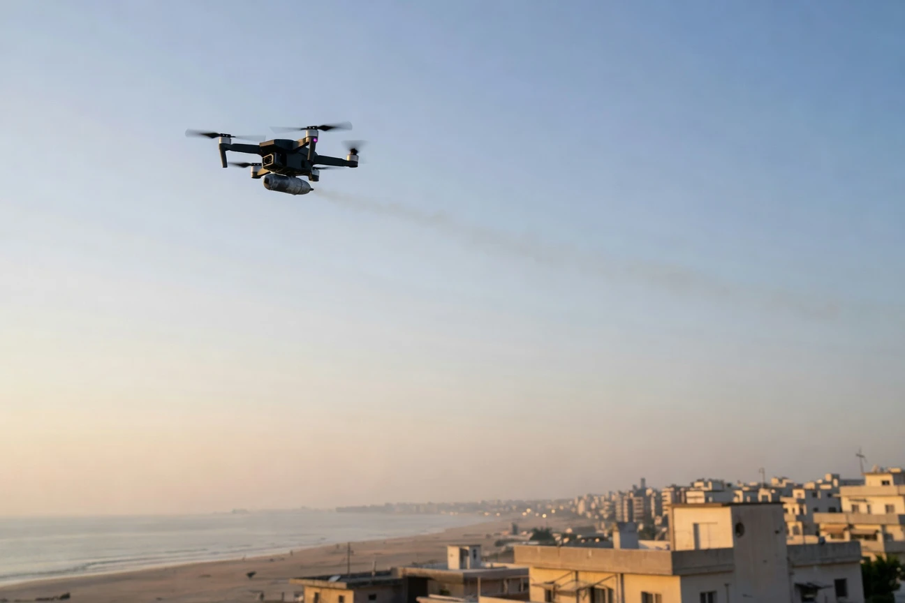 Hezbollah explosive drone threat warning over Tel Aviv and Jerusalem cities.