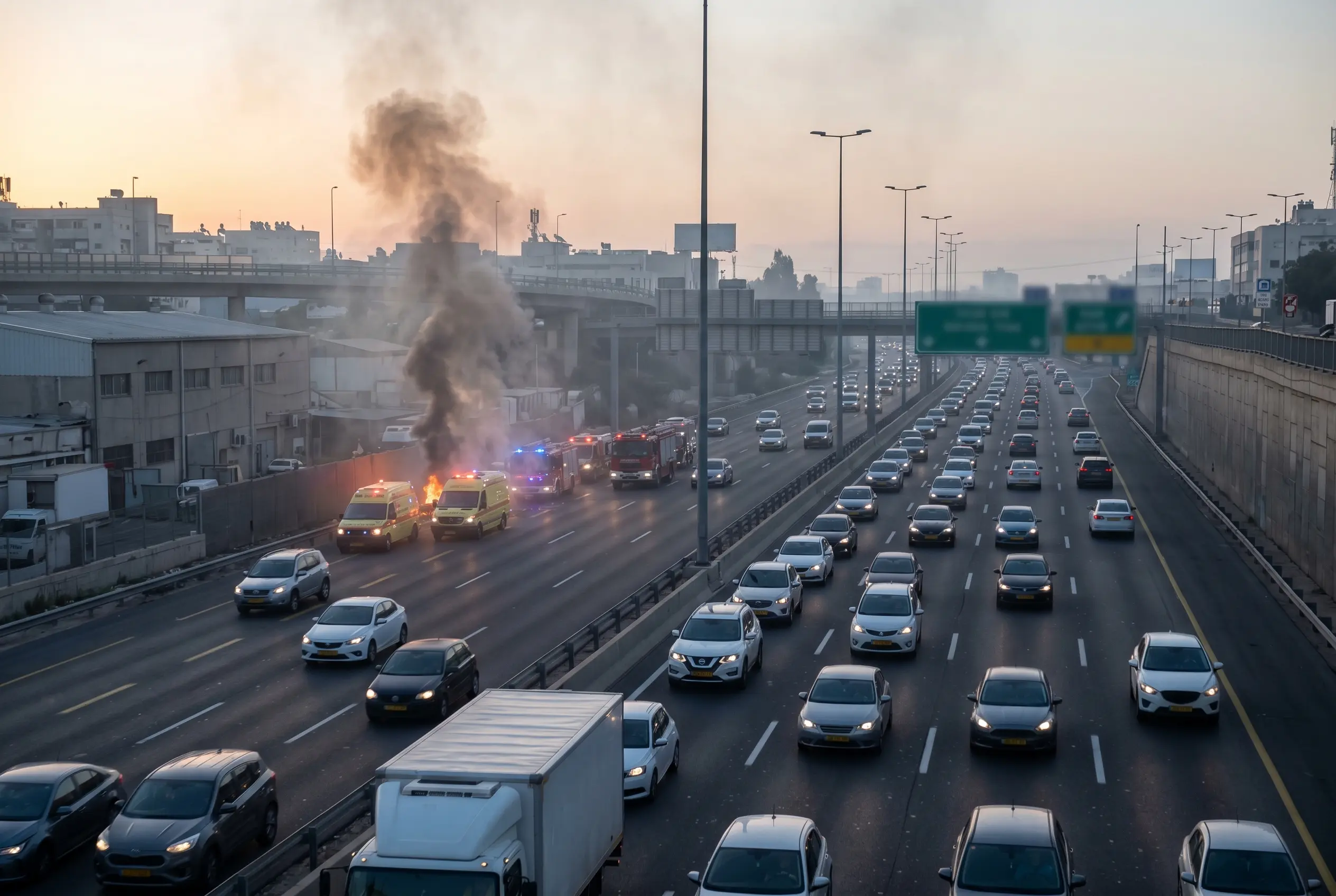 Car bomb kills woman on Israel's Ayalon Highway during morning rush hour traffic.