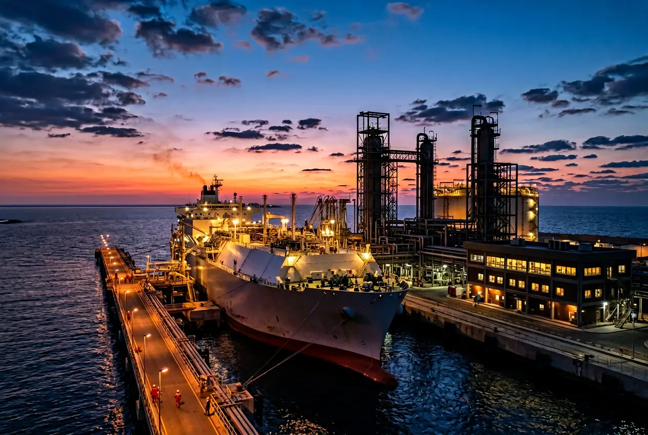 Egypt LNG export terminal on Mediterranean coast