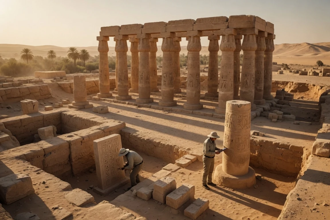 Egyptian 26th Dynasty temple excavation at Bahariya Oasis