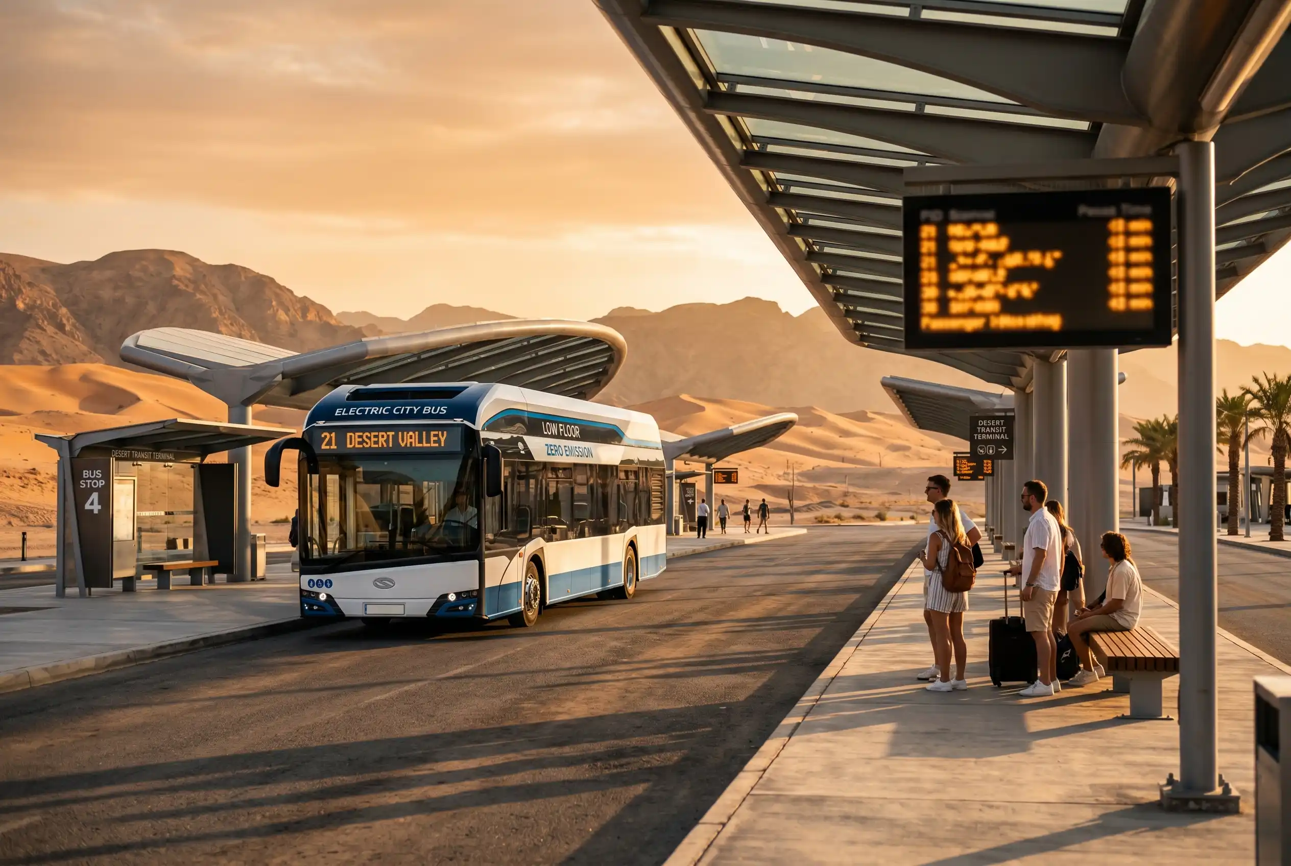 Indra Qiddiya intercity electric bus network deployment