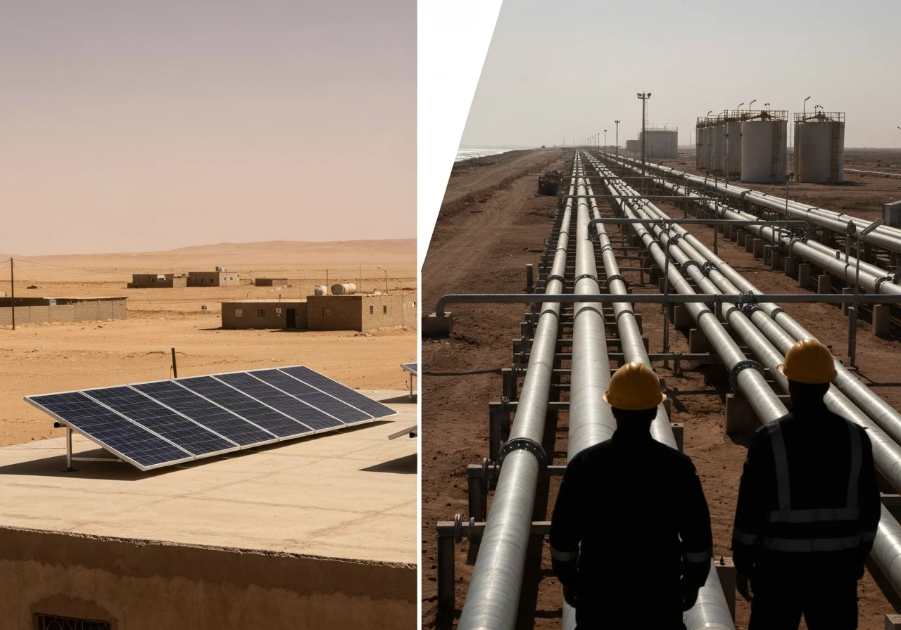 Middle East climate adaptation projects spanning desalination, metro rail and village solar power.