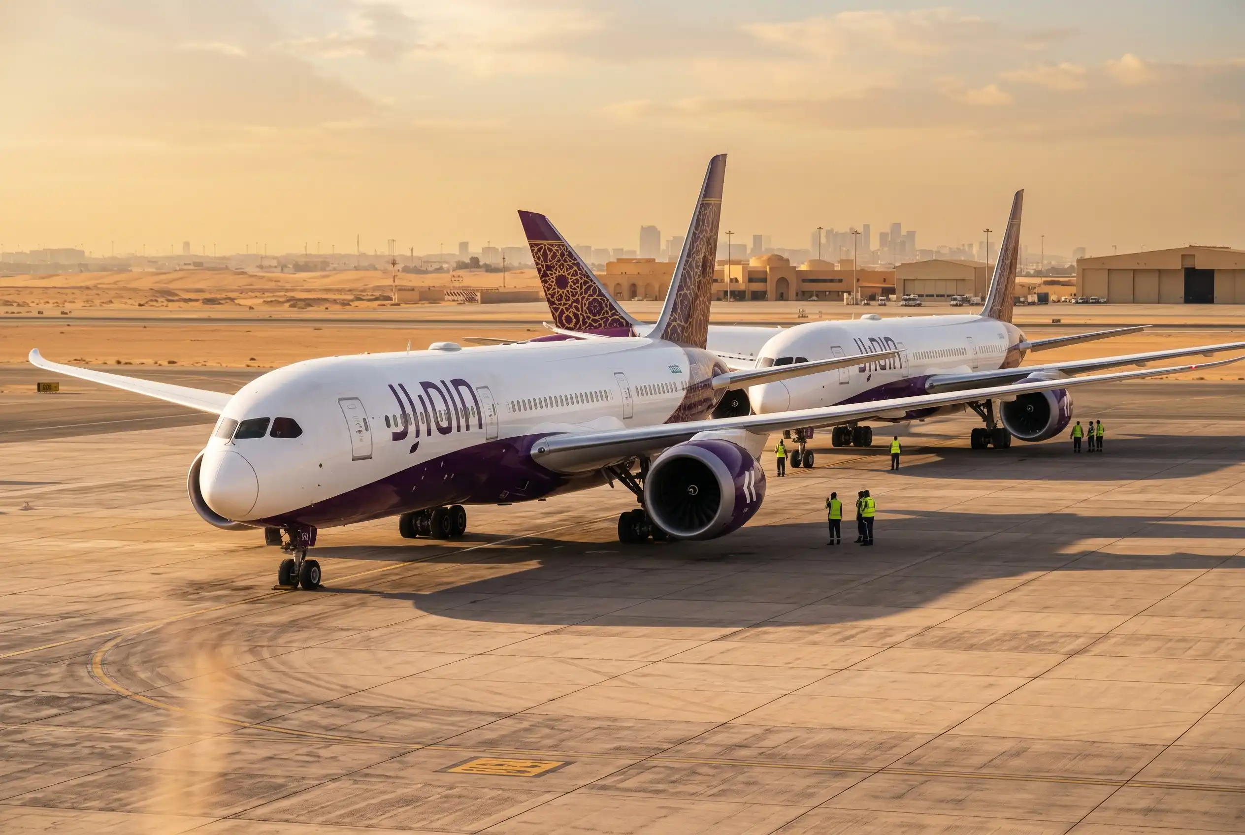 Riyadh Air Boeing 787-9 Dreamliner delivery to Riyadh for London Heathrow launch.