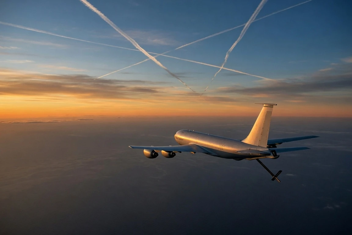 US Air Force KC-135R Stratotanker over the Gulf