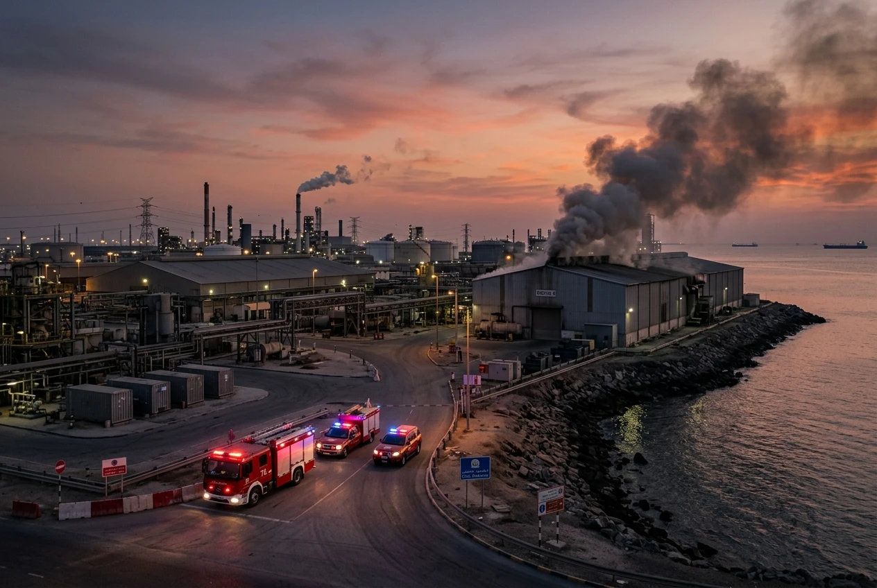 Aqaba aluminum fluoride factory fire contained by Civil Defense