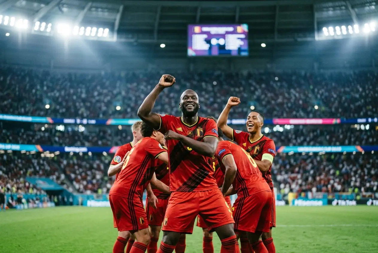 Belgium players performing Trump's dance after World Cup goal