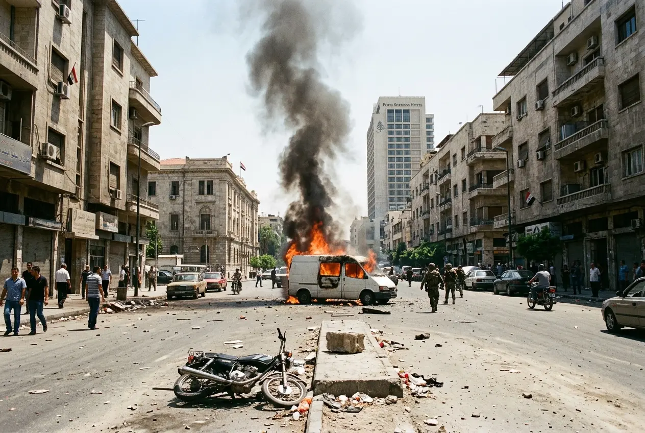 Damascus bombings during Macron's landmark Syria visit