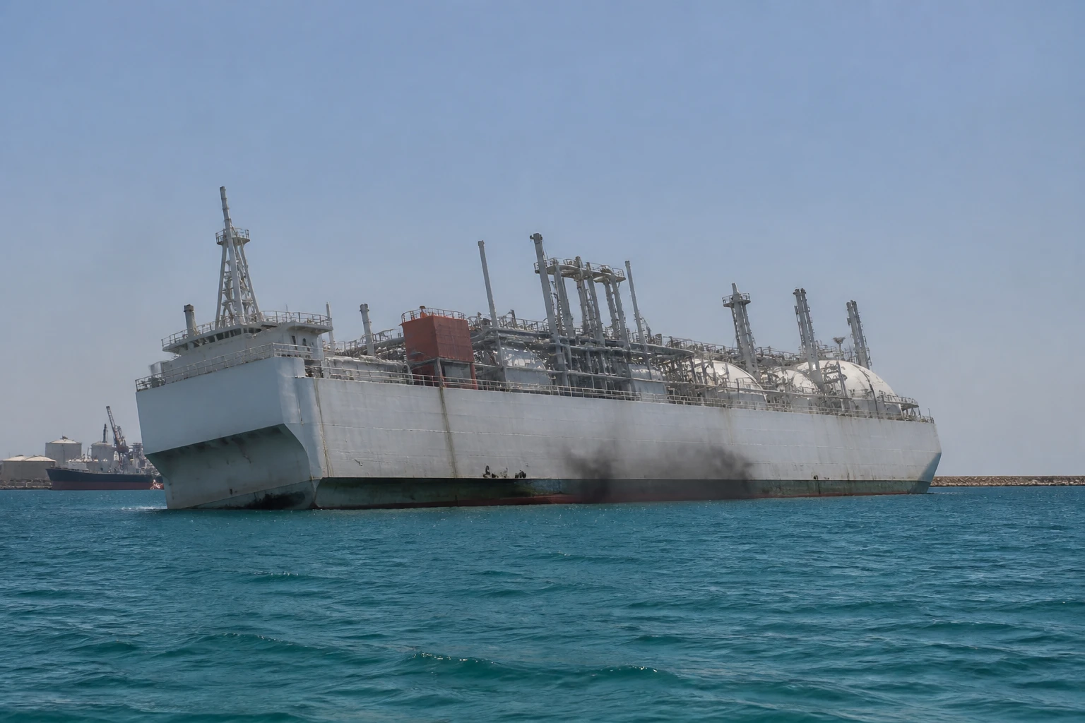 Damietta port drone strike US Energos Winter FSRU fire