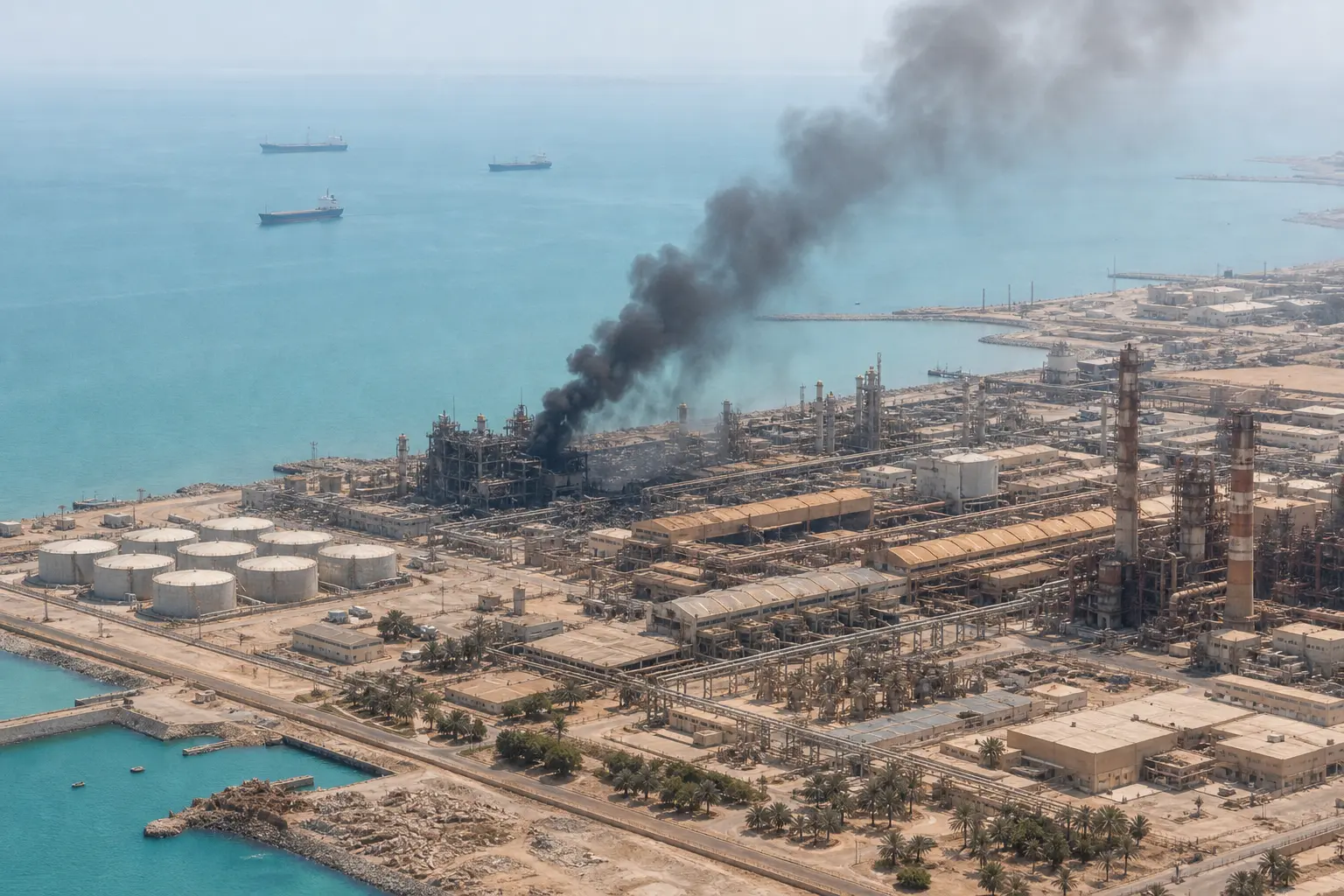 Iran missile strike Kuwait desalination plant Gulf war escalation