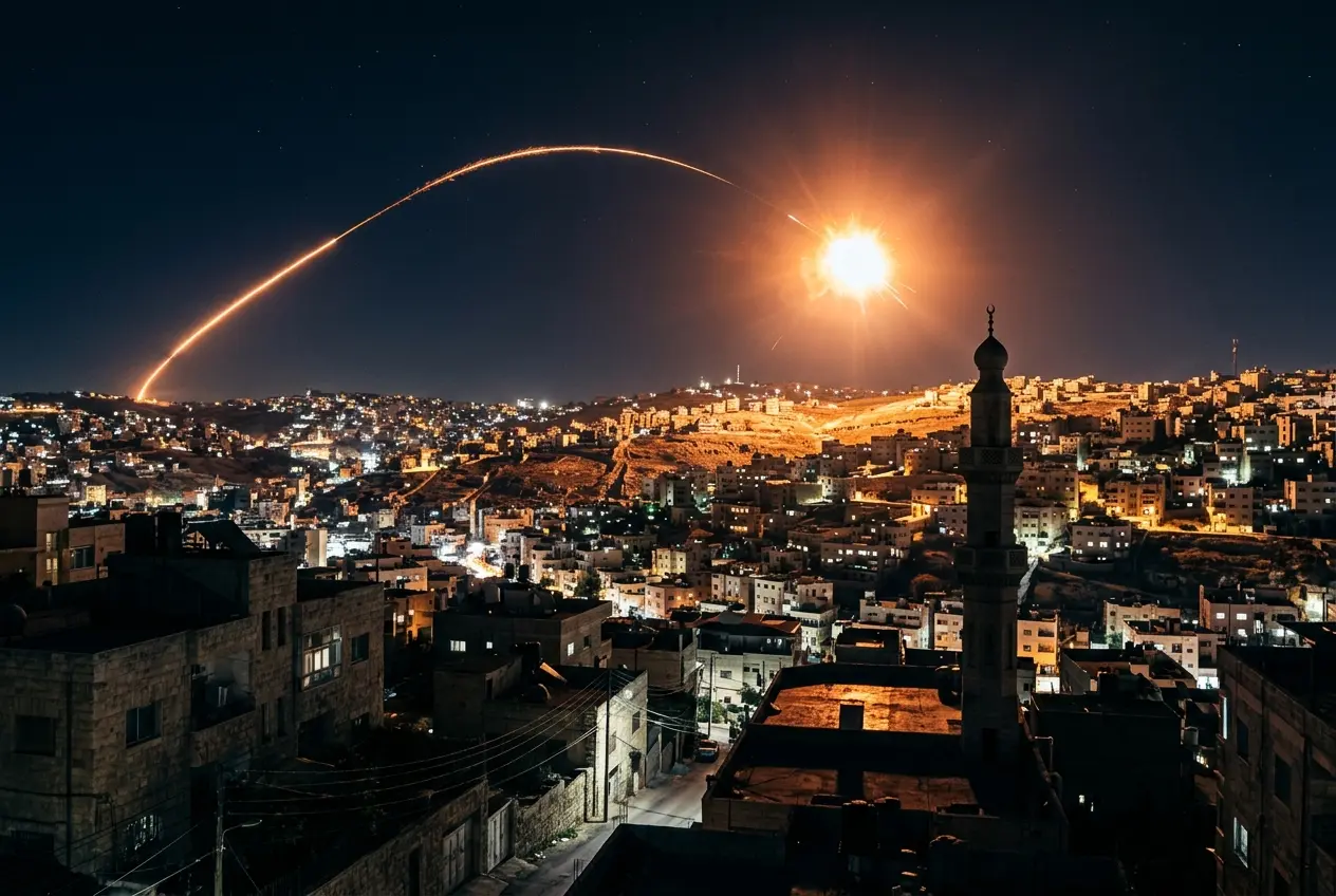 Iranian ballistic missiles landing inside Jordan in July 2026