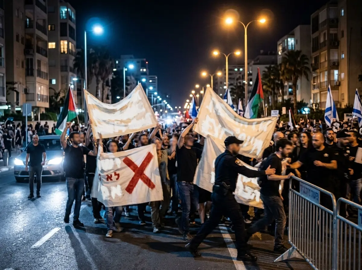 Israel police arrest Tel Aviv protesters West Bank settler violence rally