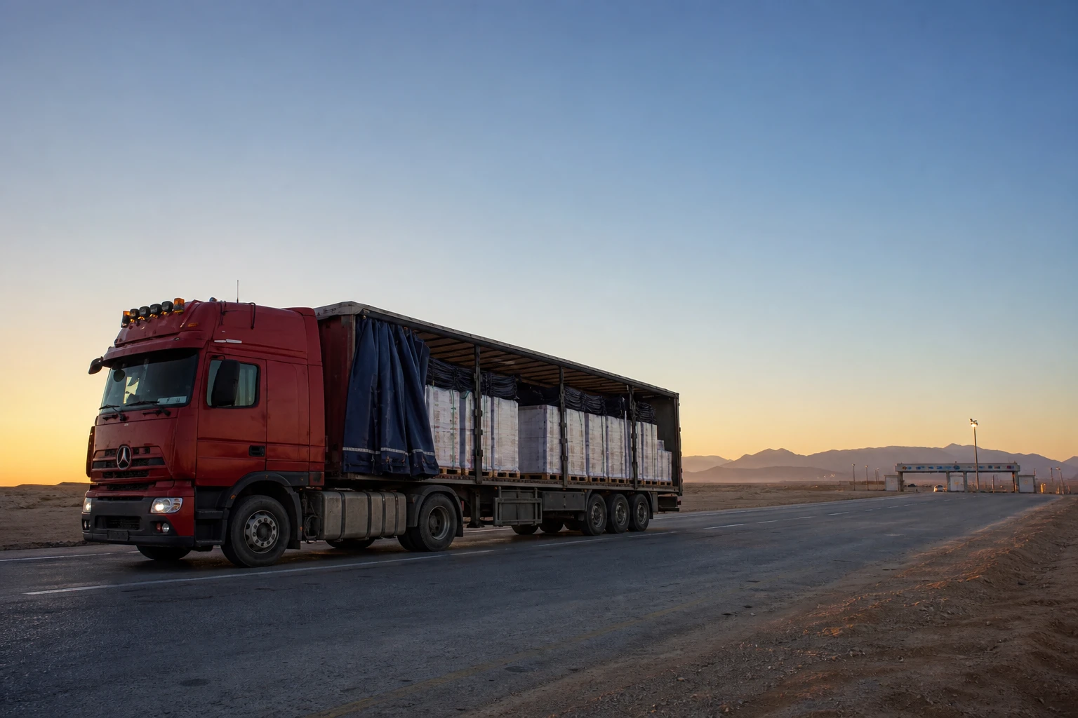 Jordan Hashemite Charity Organization aid convoy trucks bound for Lebanon