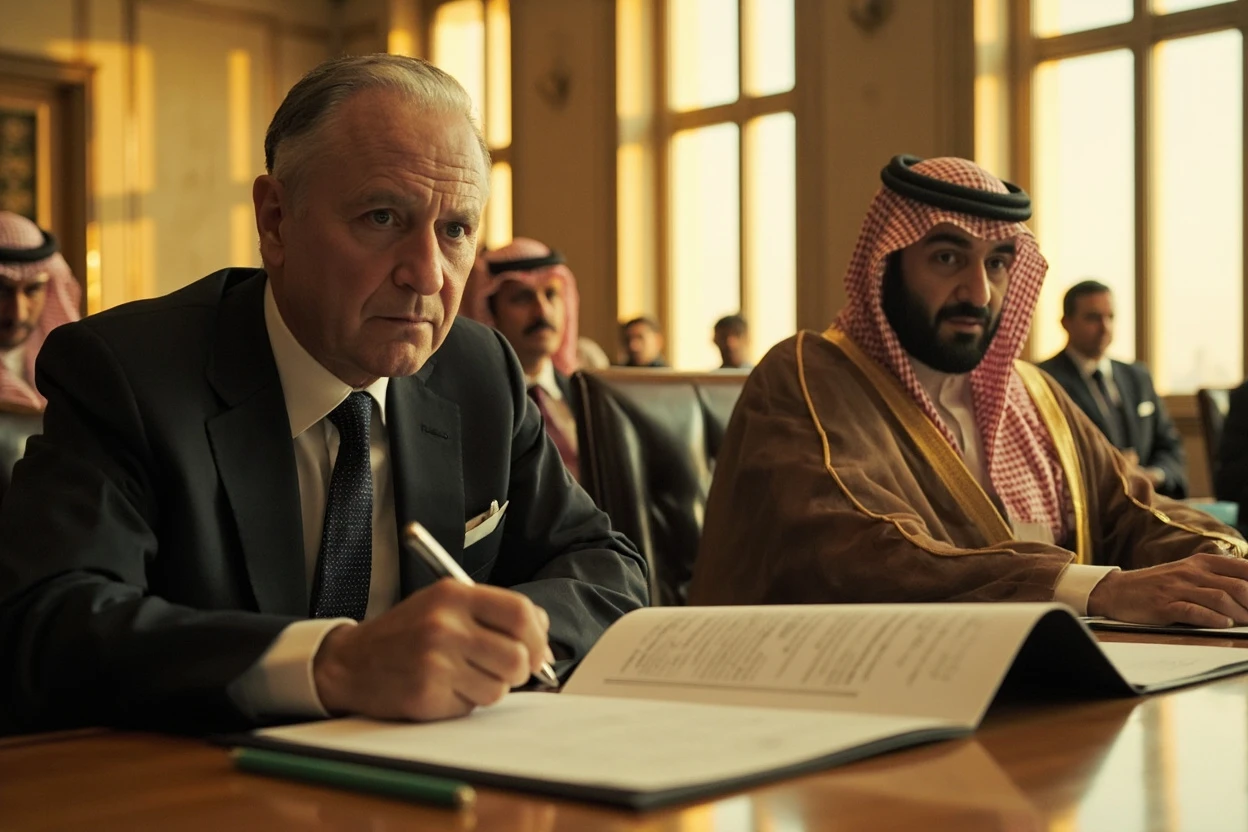 Mark Carney Saudi Arabia visit signing agreements in Jeddah