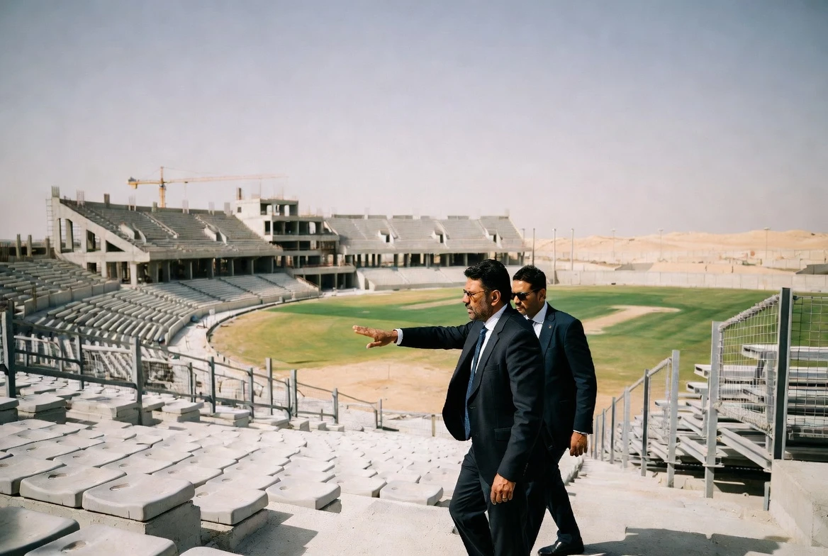 PCB Chairman Mohsin Naqvi Jeddah cricket stadium Saudi Arabia visit