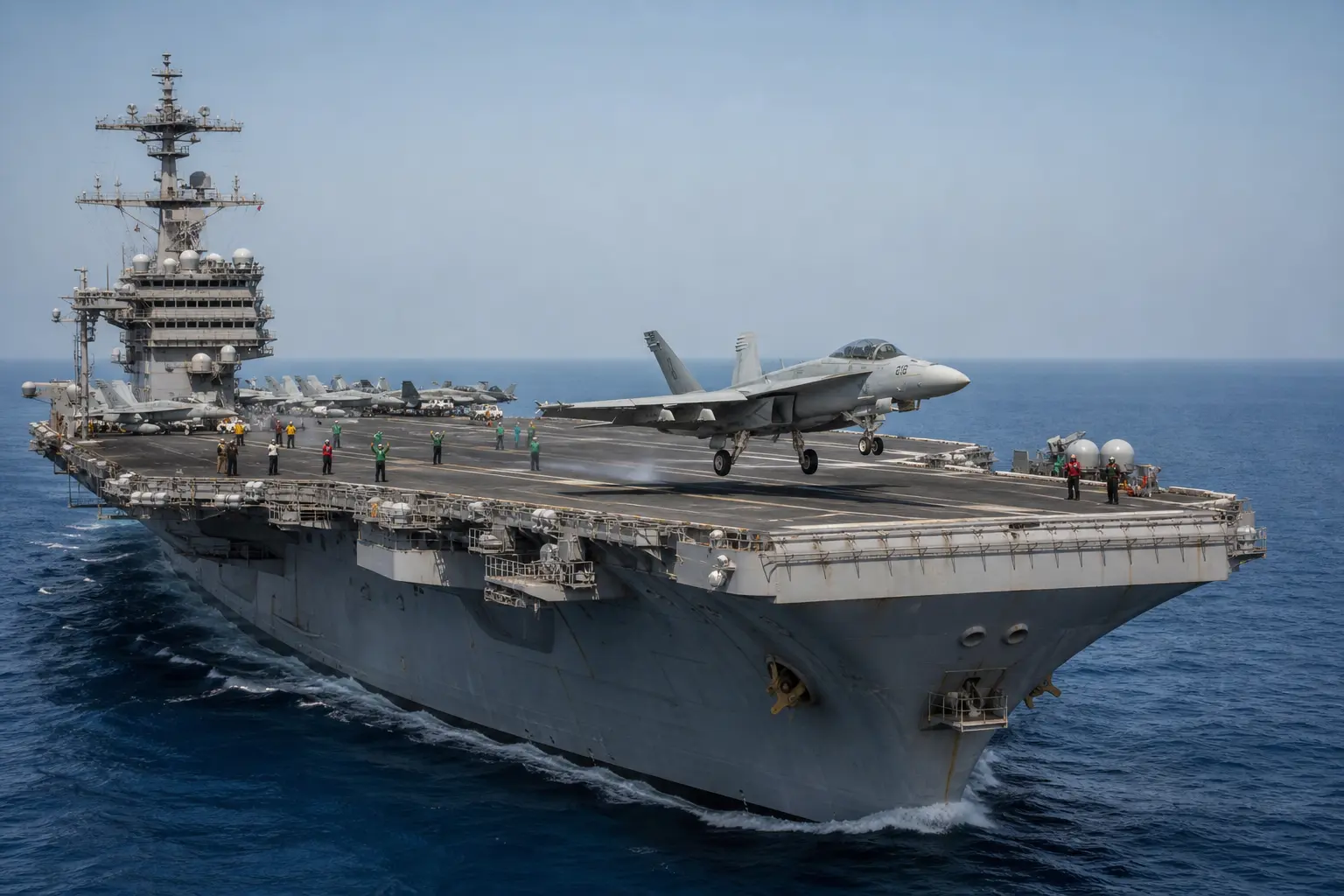 Adm Brad Cooper visits USS Abraham Lincoln Arabian Sea crew
