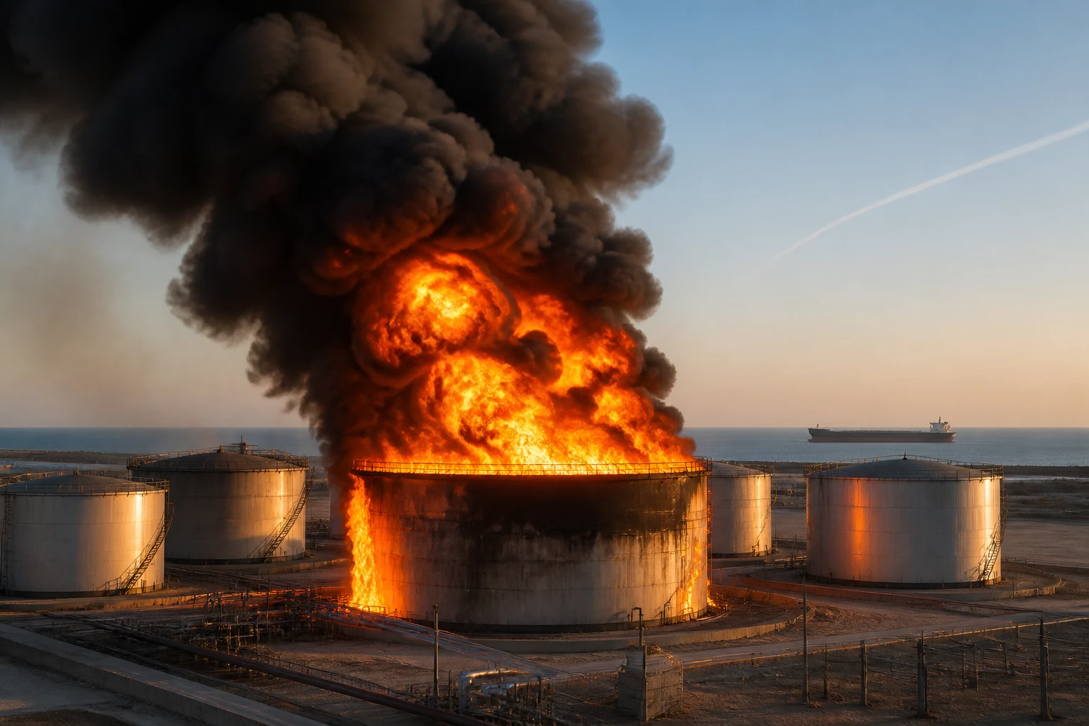 Aramco oil facility fire after Houthi strikes Red Sea coast