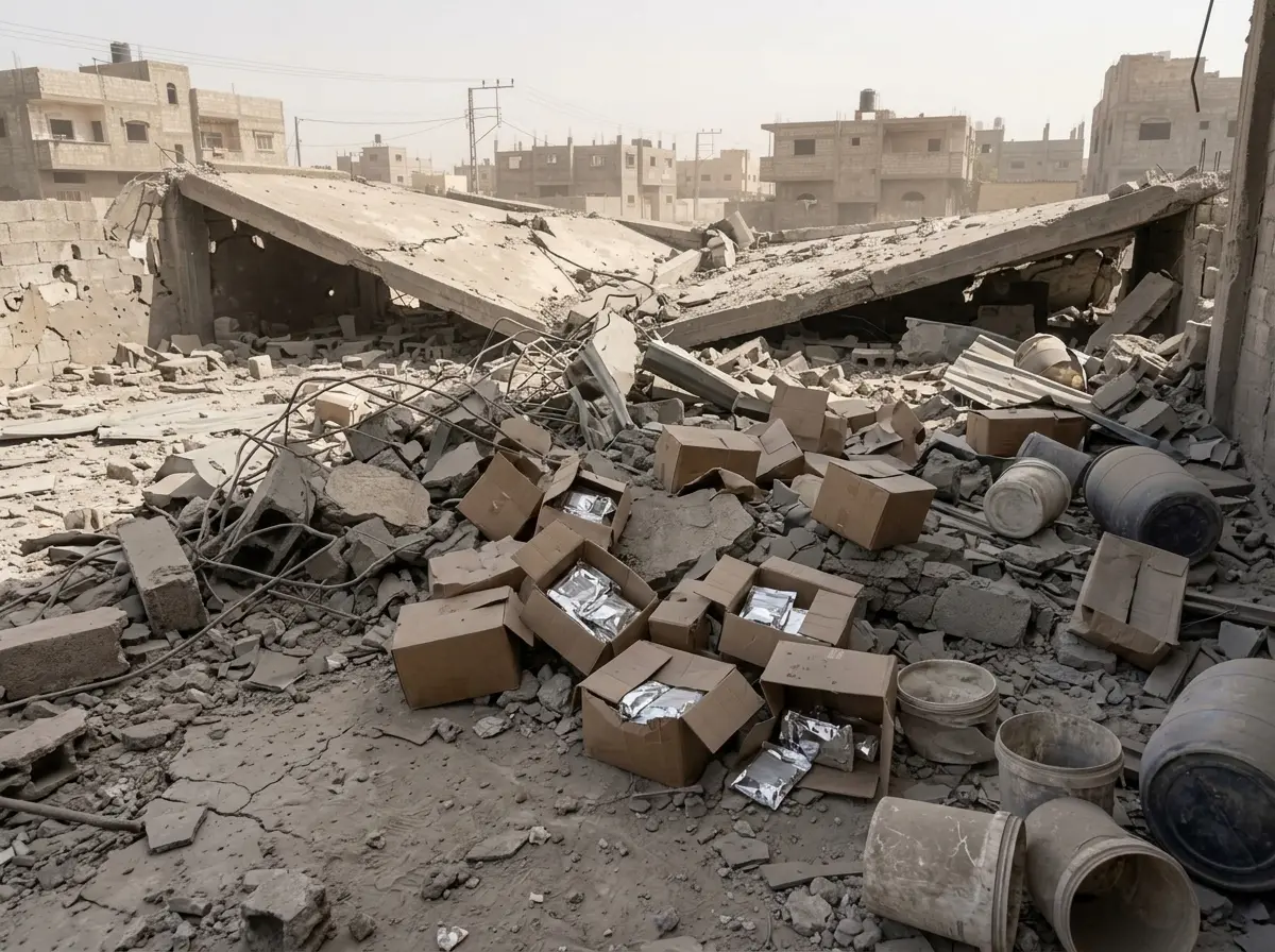 destroyed Gaza warehouse nutrition supplies children pregnant women