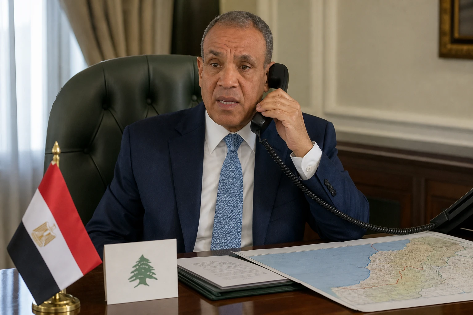 Egypt foreign minister Abdelatty Lebanon support call Salam