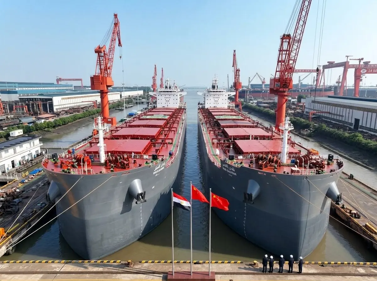 Egypt NNC Wadi Al-Nil Wadi Al-Qamar Kamsarmax bulk carriers delivery