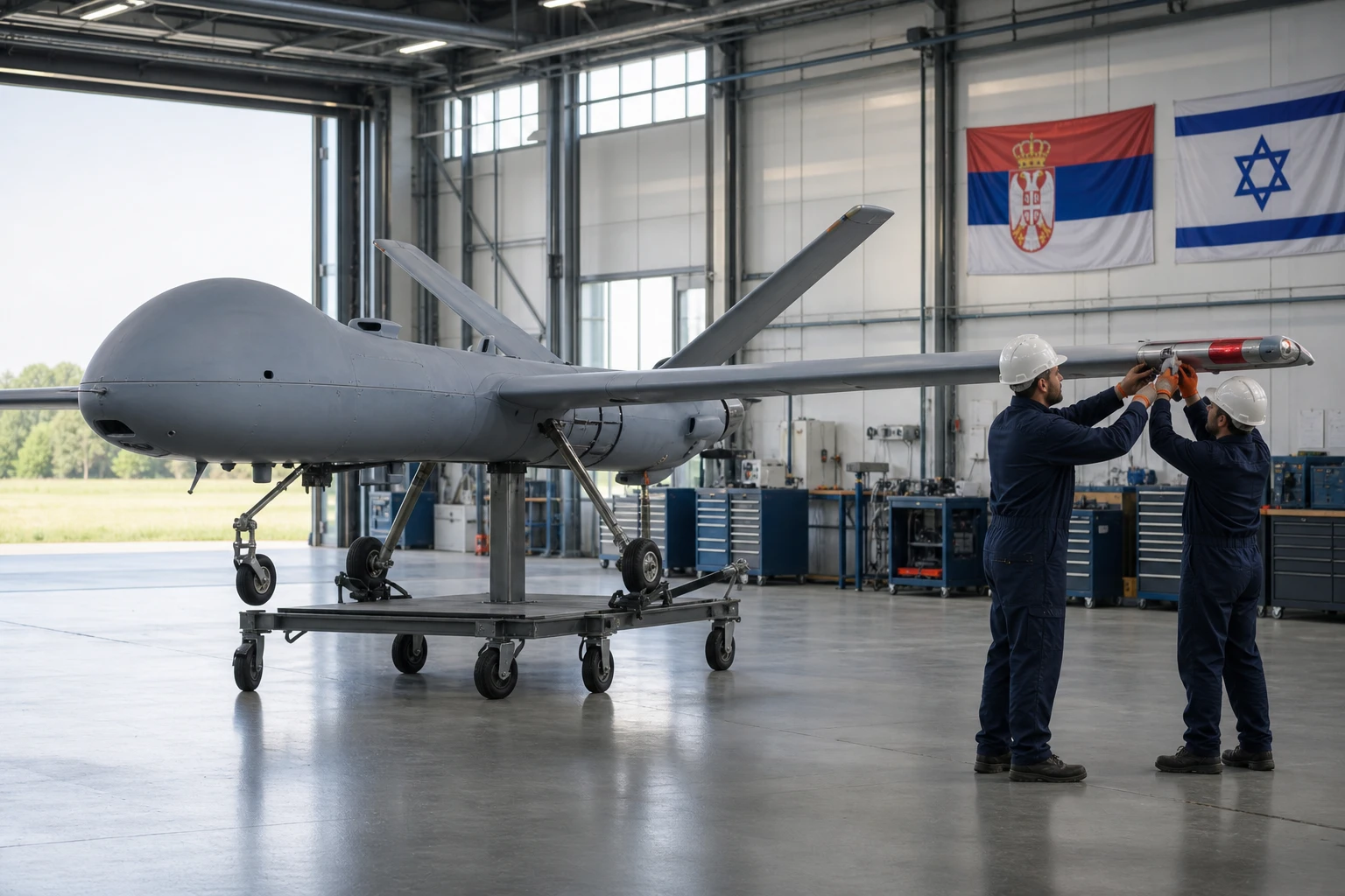 Elbit Serbia joint combat drone factory Simanovci September opening