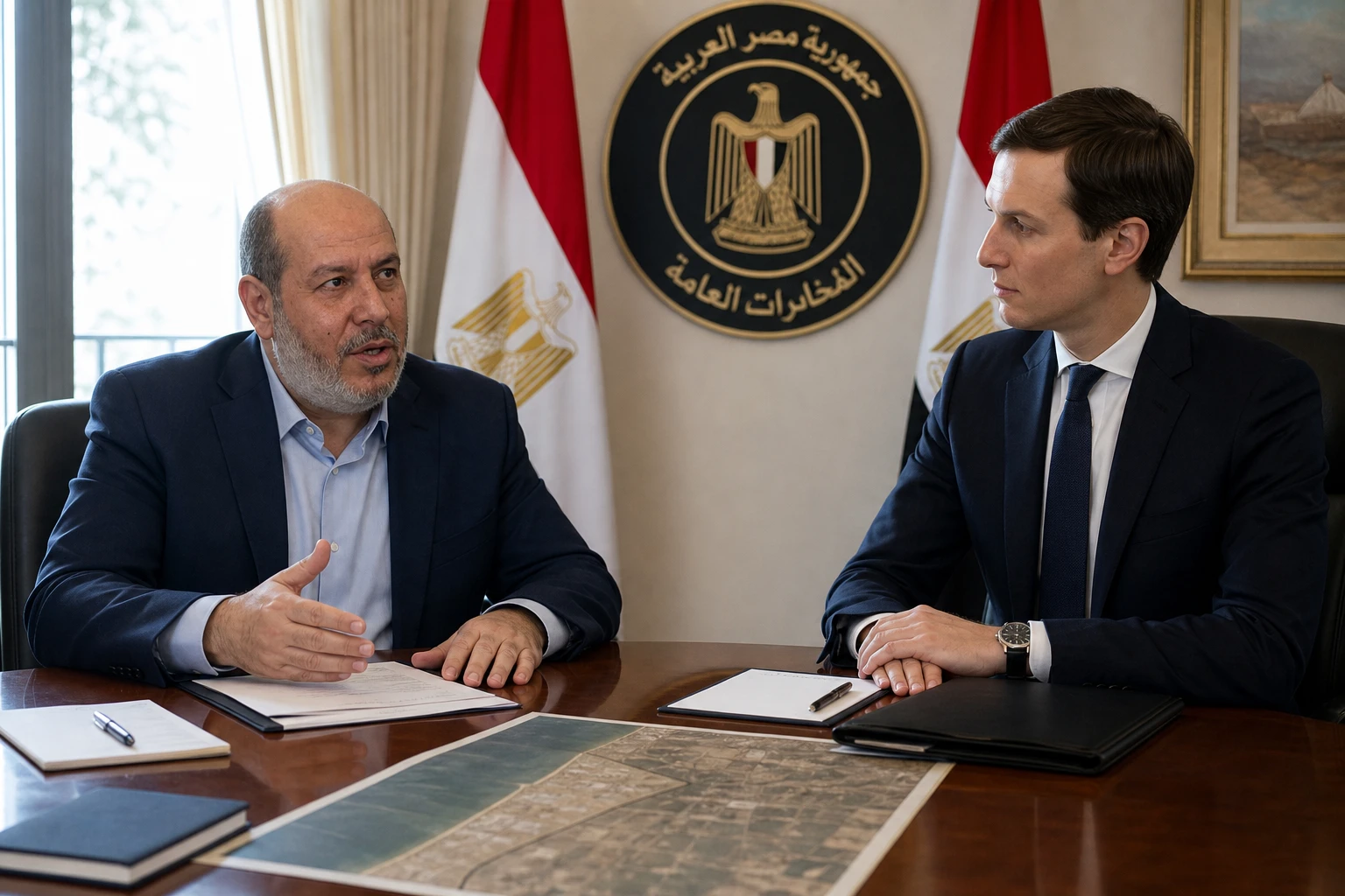 Hamas Kushner Cairo Gaza roadmap meeting al-Hayya Rashad