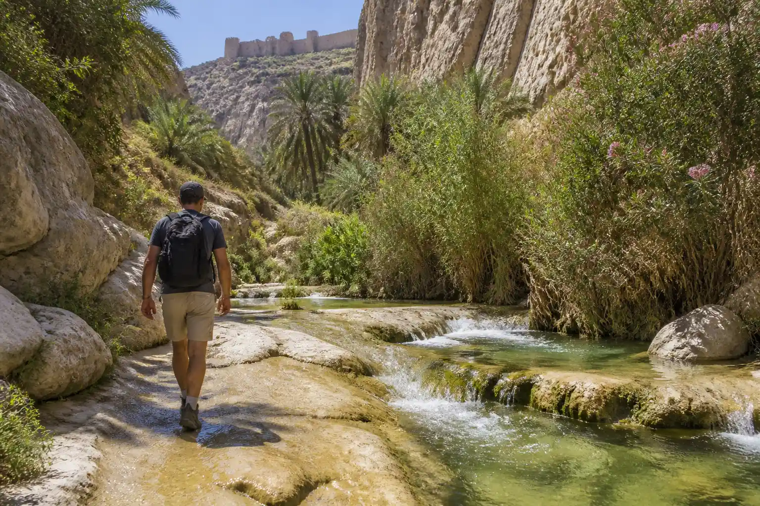 Karak Valley Ain Sara spring hike Jordan trail scenery