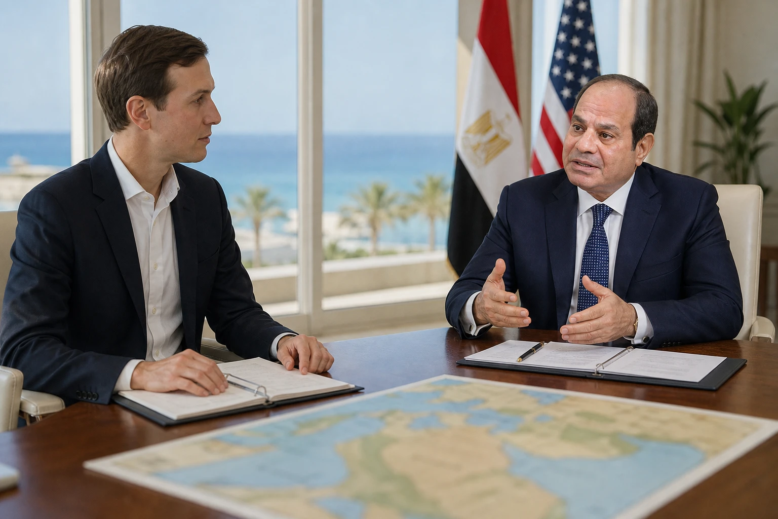 Kushner El-Sisi El Alamein meeting Gaza peace plan talks
