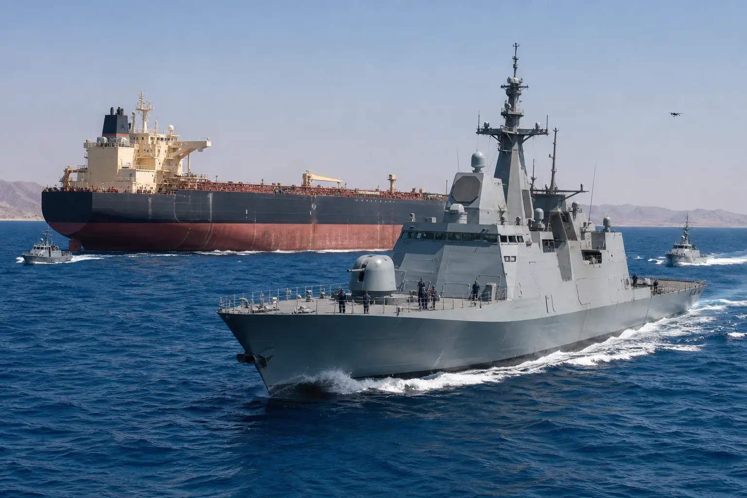 Saudi led Red Sea naval coalition against Houthi attacks tankers