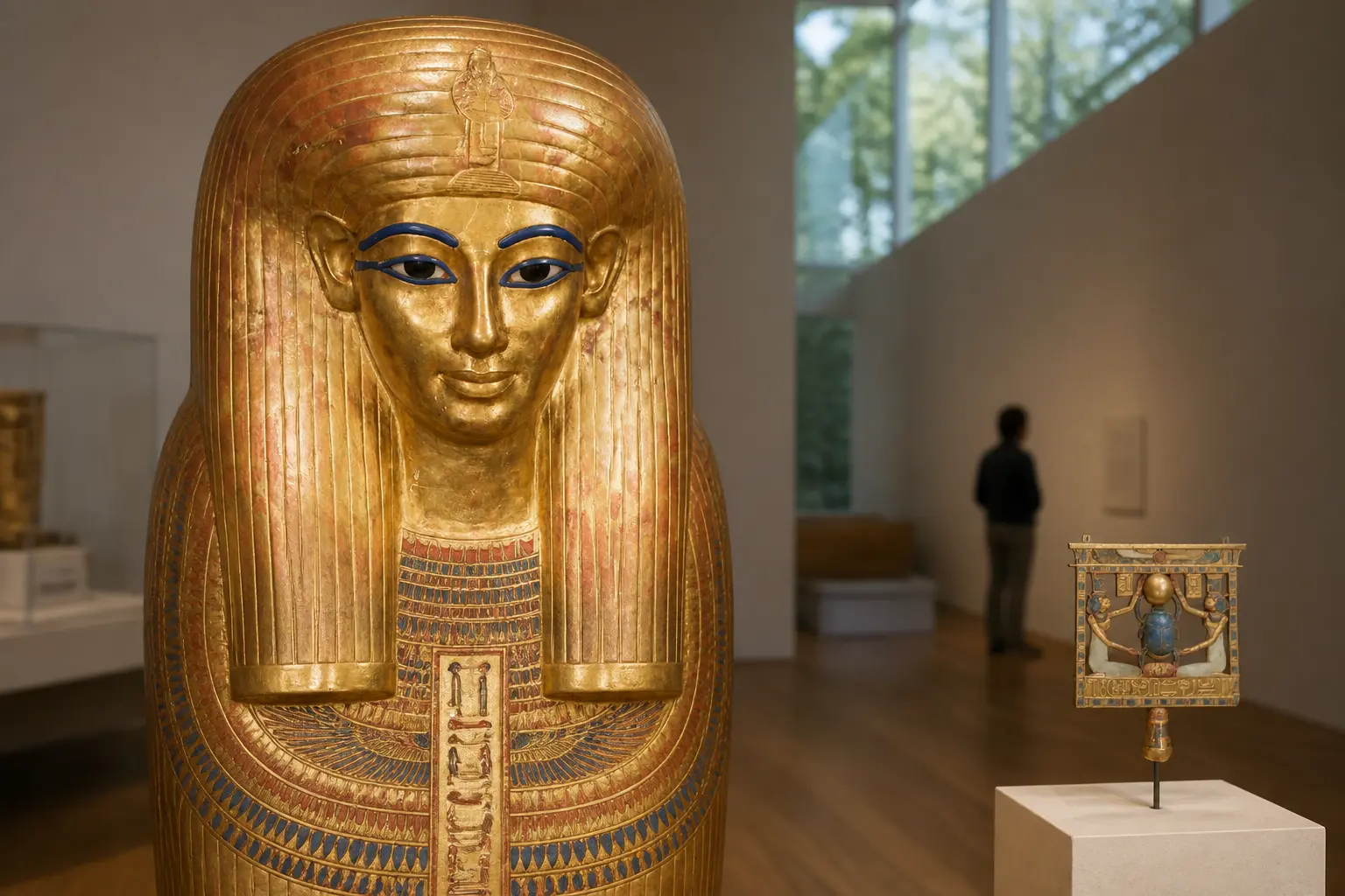 Thuya gilded coffin Treasures of the Pharaohs de Young museum