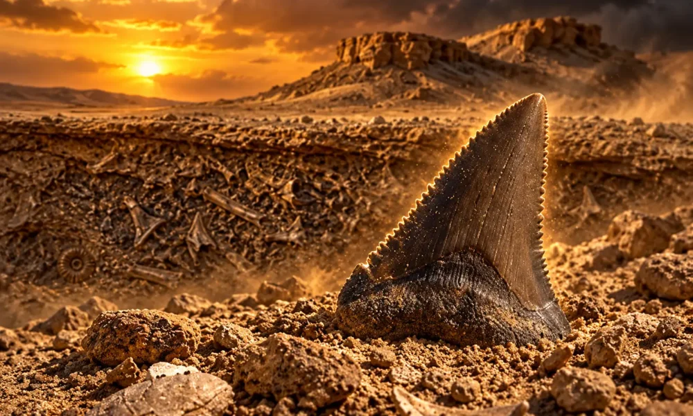 Egypt Abu Tartur phosphate mine shark teeth