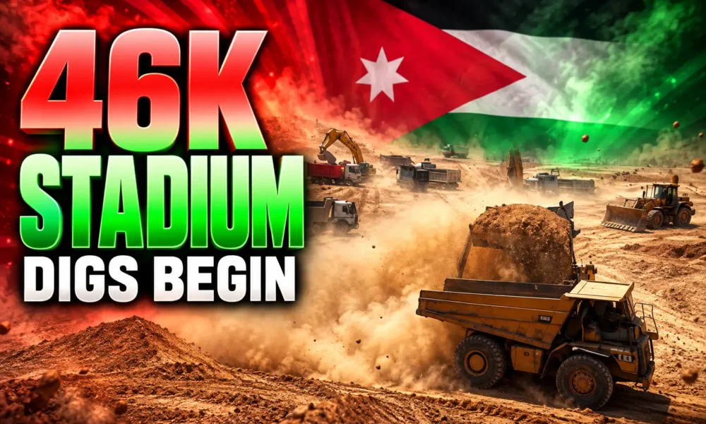 Jordan 46000 seat Al-Hussein stadium excavation Amra