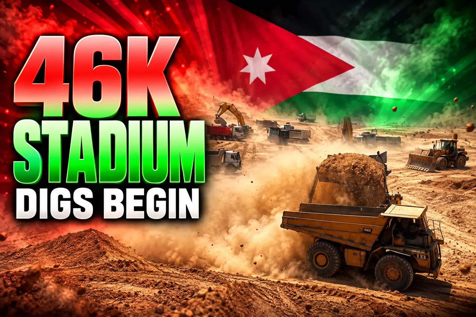 Jordan 46000 seat Al-Hussein stadium excavation Amra