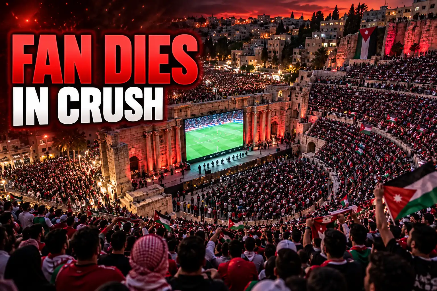 Amman Roman Theatre crush one fan dies World Cup