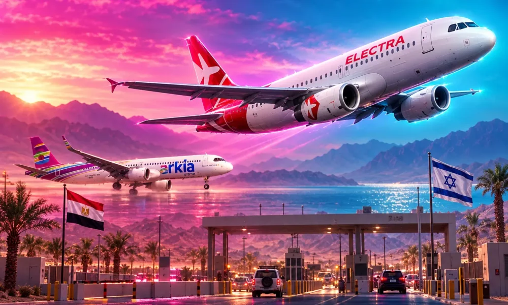 Arkia Athens-Taba $359 seats Electra Airways flew