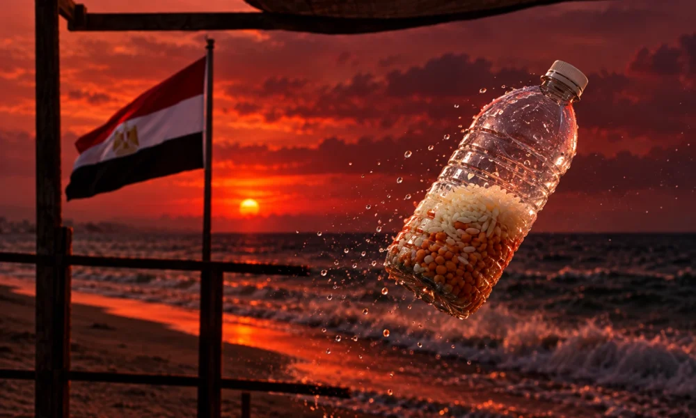 Egypt rice bottles thrown toward Gaza at Rafah