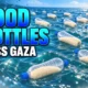 Egyptians throwing food bottles into Mediterranean for Gaza