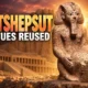 Hatshepsut statues ritual deactivation intact faces Deir el-Bahri